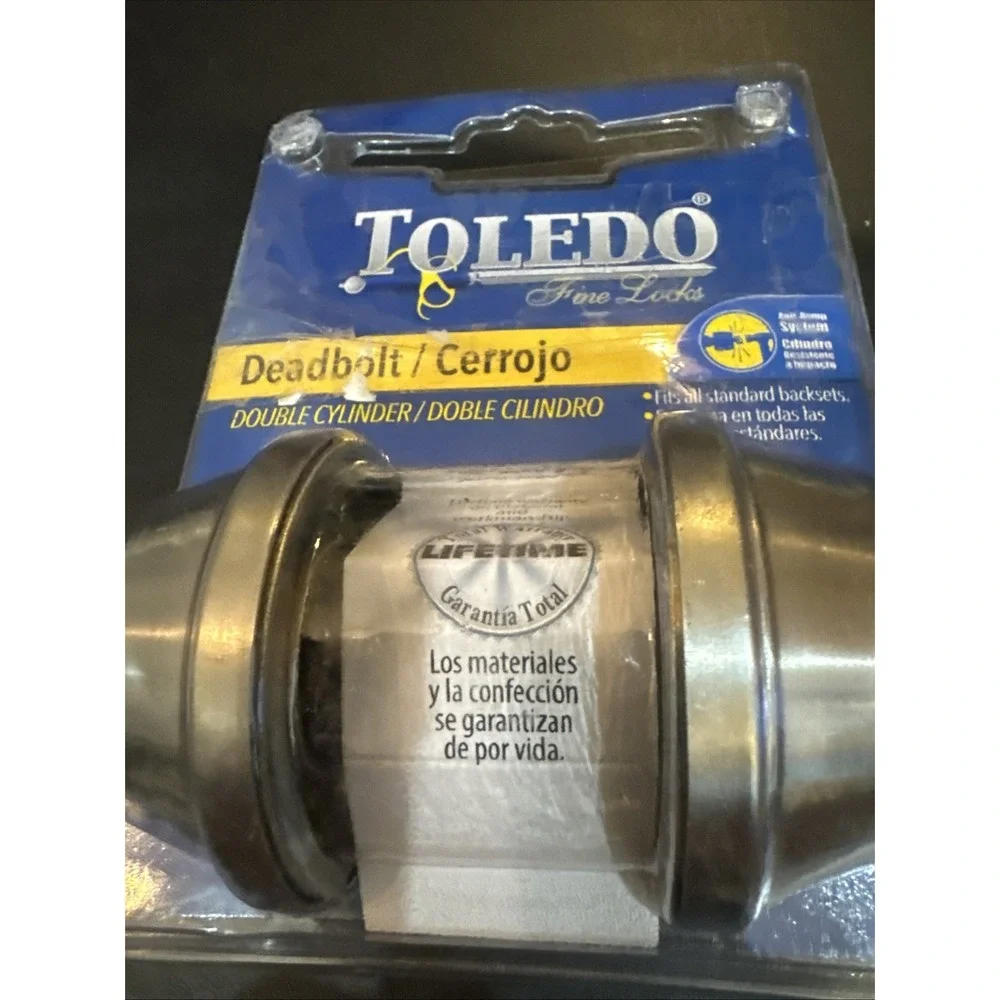 Toledo Fine Locks‎ Double Cylinder Deadbolt Set Satin Stainless Steel Key Lock